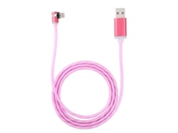 Cable De Datos De Iluminación Fluorescente Magnética De Codo Portátil De 1m Para Ios (rosa)