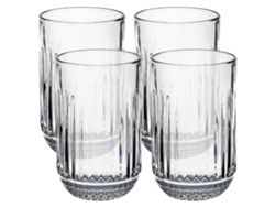 Juego de 4 vasos de vidrio transparente San Ignacio de 380 ml