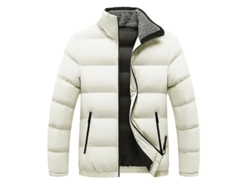 2026-abrigo Casual De Exterior Para Hombre Con Cuello Alto Sólido Relleno Caliente Mystdiy