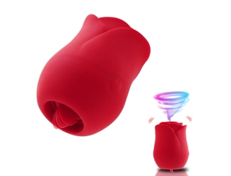 Vibrador de succión de lengua rosa para mujer (rojo) YIZHOOD