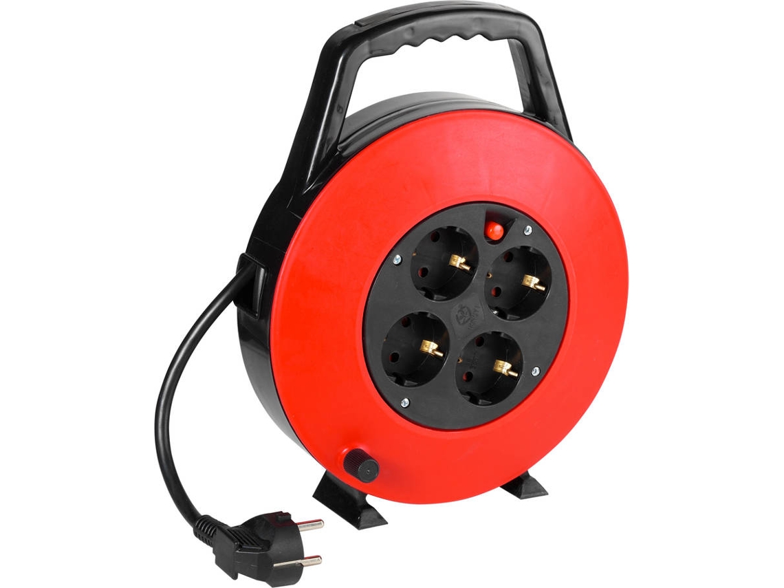 Alargador de cables VIVANCO 4T (7.5 m - Rojo)