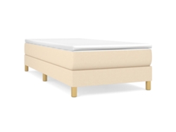 Maison Exclusive - Estructura De Cama Con Somier Tela Crema 90x190 Cm