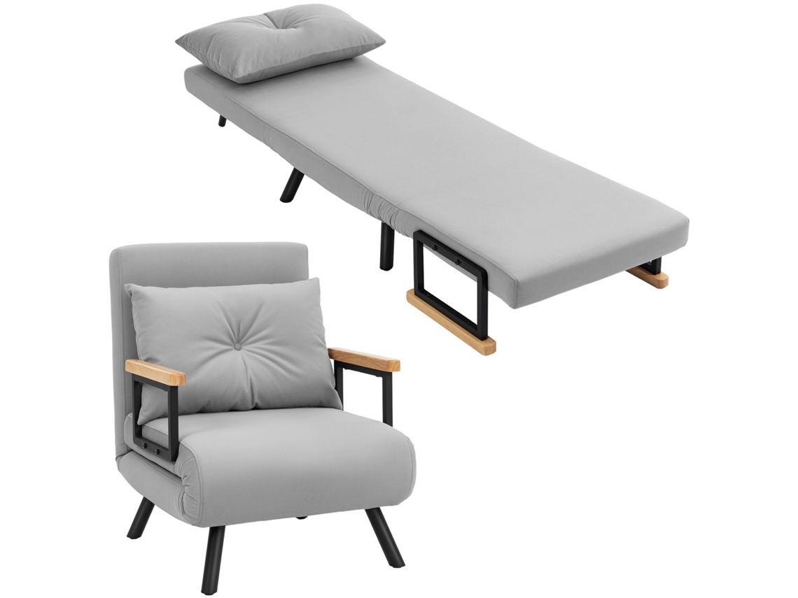 Sofá Cama 4 En 1, 1 Plaza, 63x73x81 Cm, Gris.