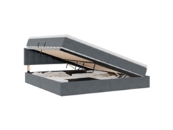 Syfax™ Cama De Almacenamiento Led Con Colchón Gris Oscuro 200 X 200 Cm