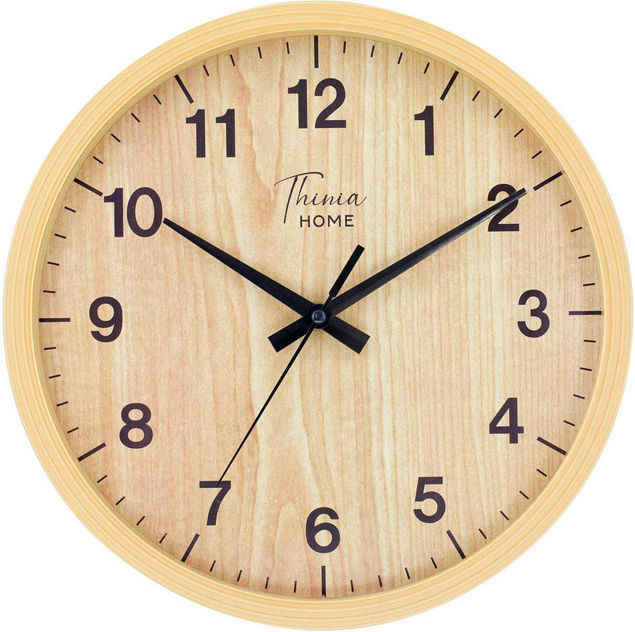Reloj de Pared THINIA HOME Madera (Marrón - 30 cm)