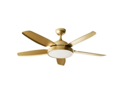 Ventilador tecnológico con luz Beliani Goshaaba Hierro Latón 132x132x40