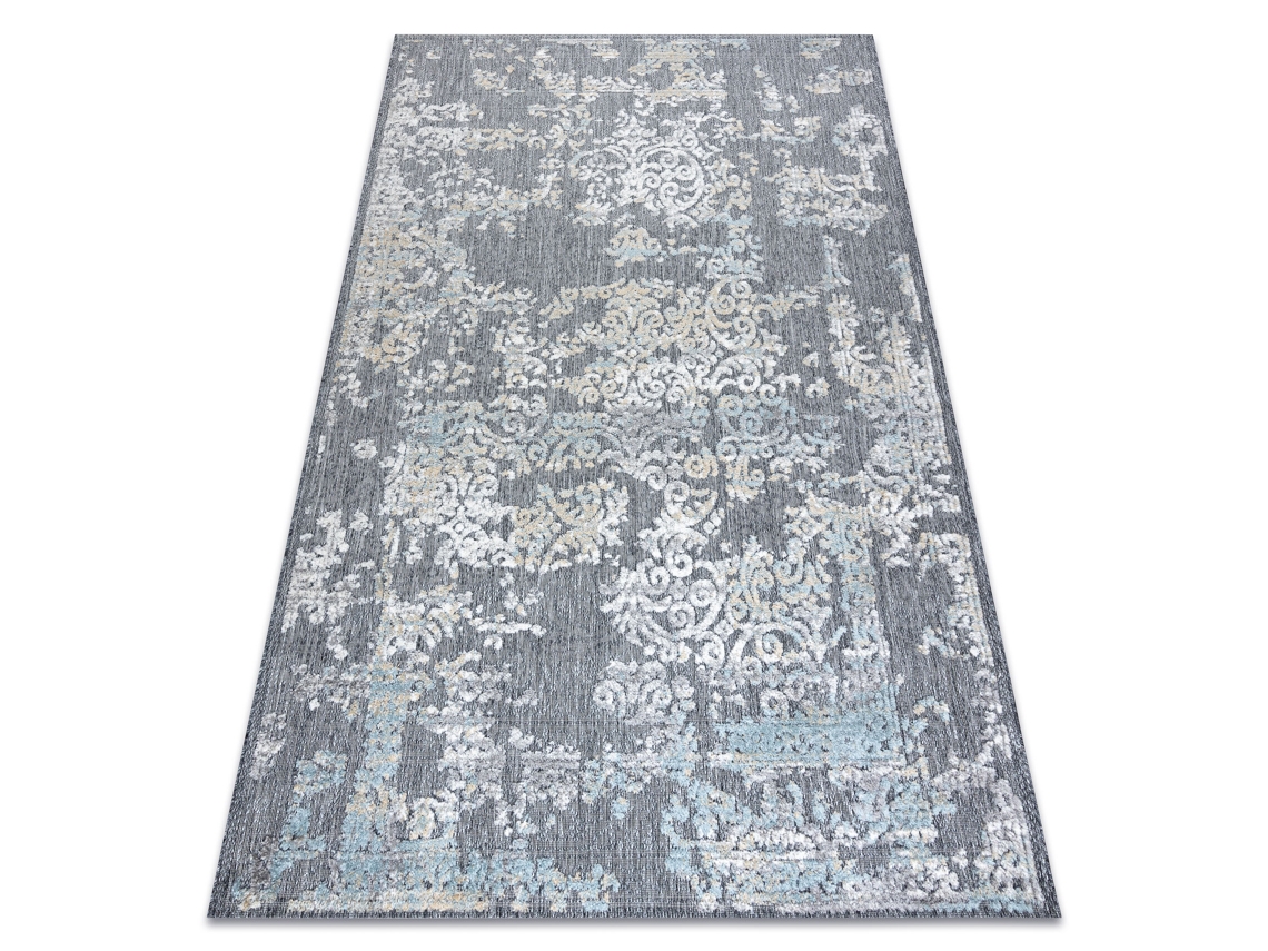 Alfombra Structural Sole D3812 - Ornamento Tejido Plano Gris/Beige (180 x 270 cm)