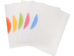 Juego De 5 Portadocumentos De Plástico Transparente Con Clip Deslizante.