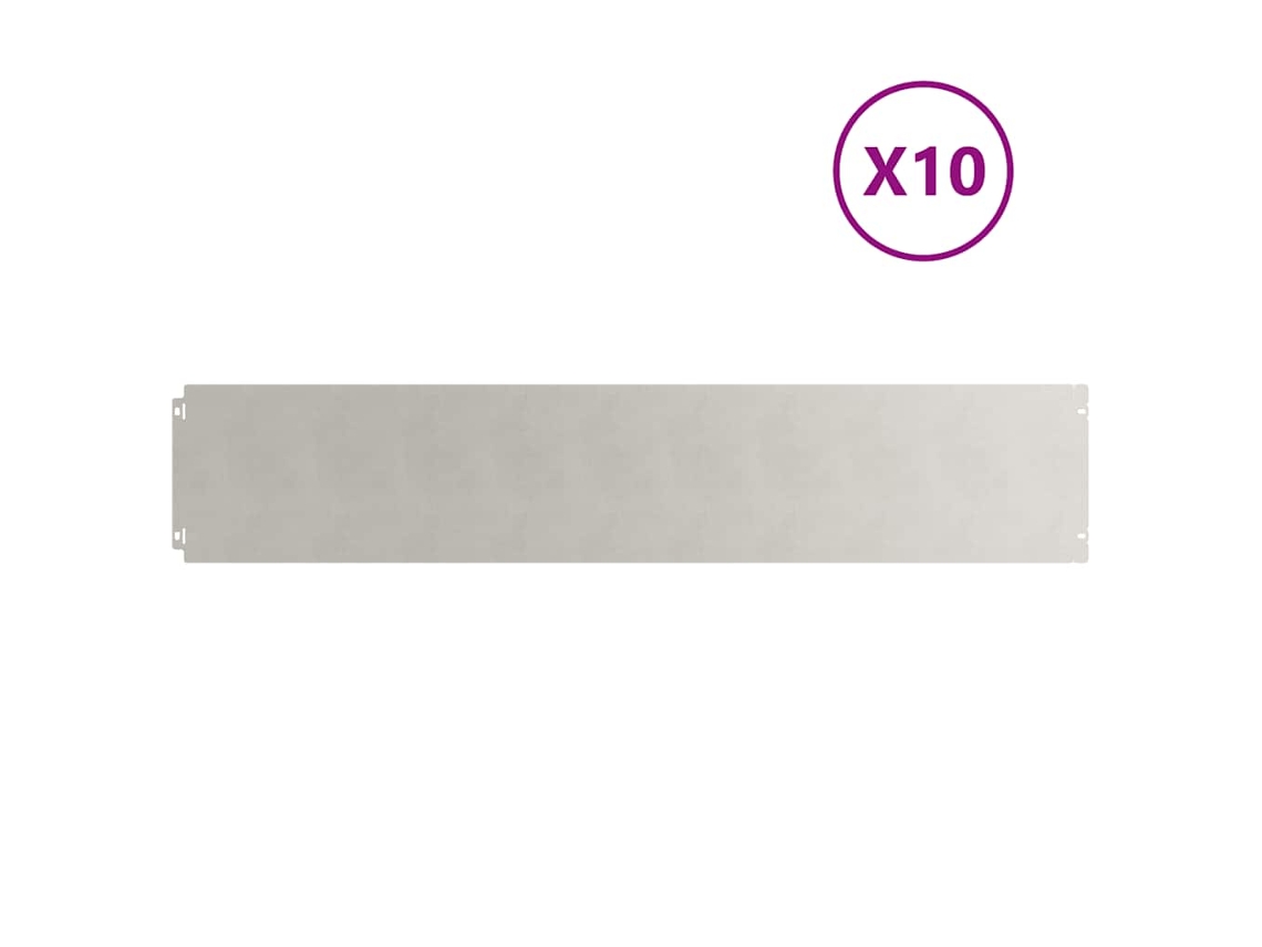 Conjunto 10 Borde De Césped Vidaxl Negro Acero