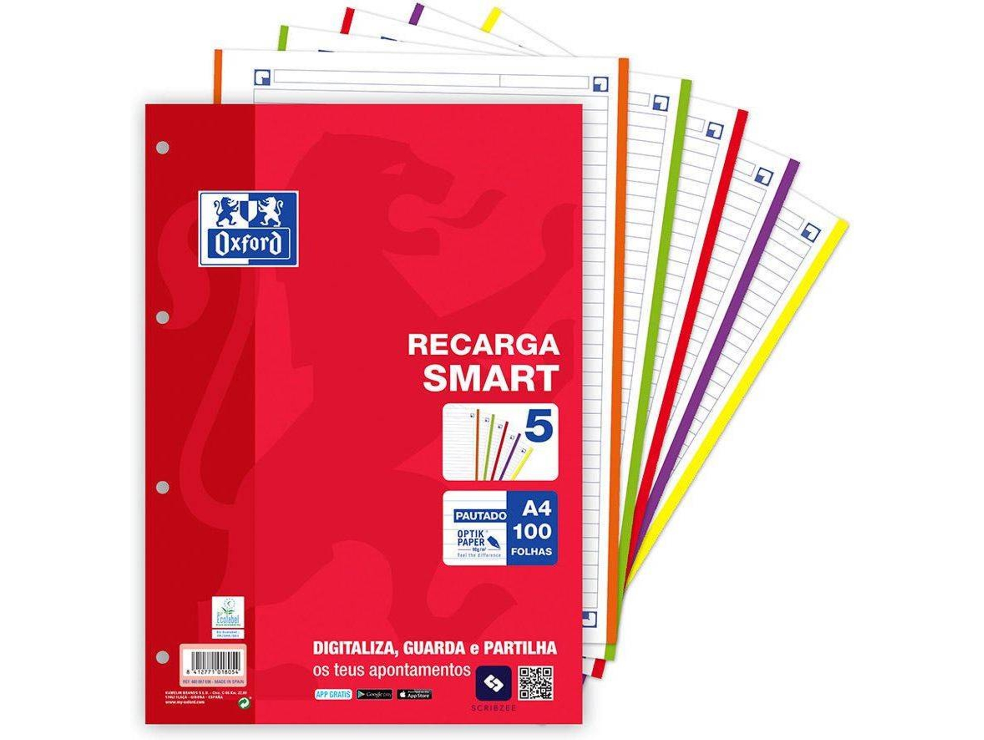 Recarga de Hojas OXFORD 90G (A4 - Pautado)