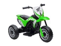 Motocicleta eléctrica de 3 ruedas y 6 V con licencia, color verde, para niños de 18 a 36 meses.