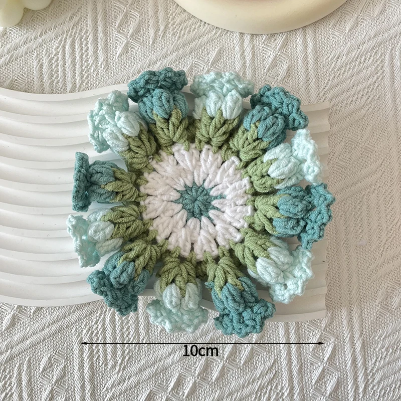 Posavasos De Mini Rosas De Ganchillo, Manteles Individuales De Cocina, Posavasos Para El Hogar.