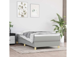 Cama Individual | Estructura De Cama Con Somier Tela Gris Claro 80x200 Cm