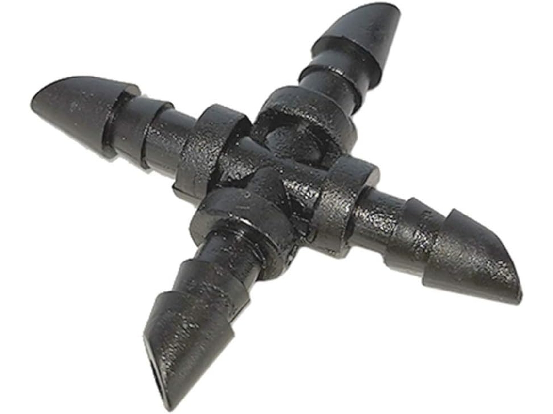 50 Conectores Cruzados De Manguera Riego 4/7 Mm Para Aspersores