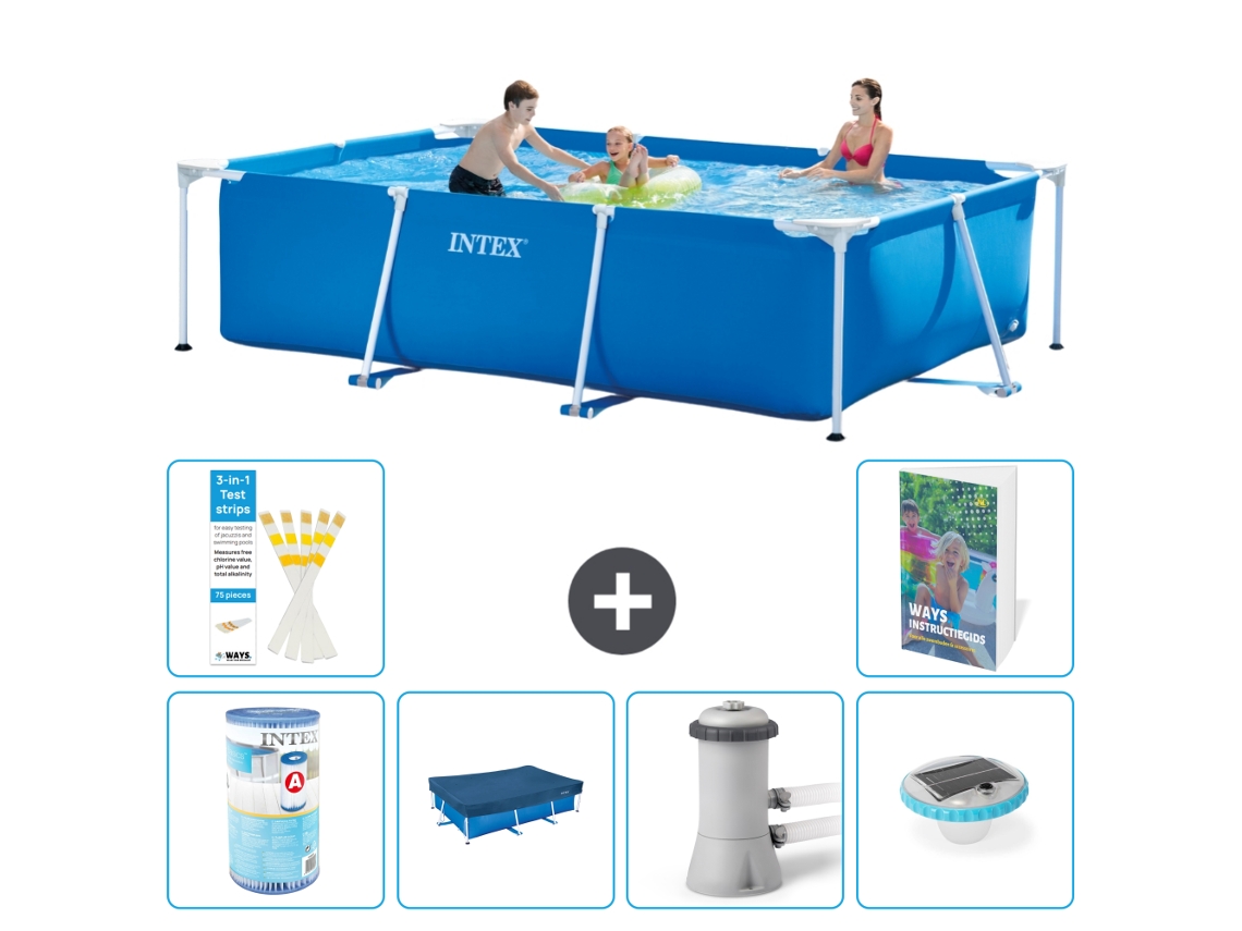 Intex Piscina Com Estrutura Retangular - 300x200x75 Cm - 7-peças S100