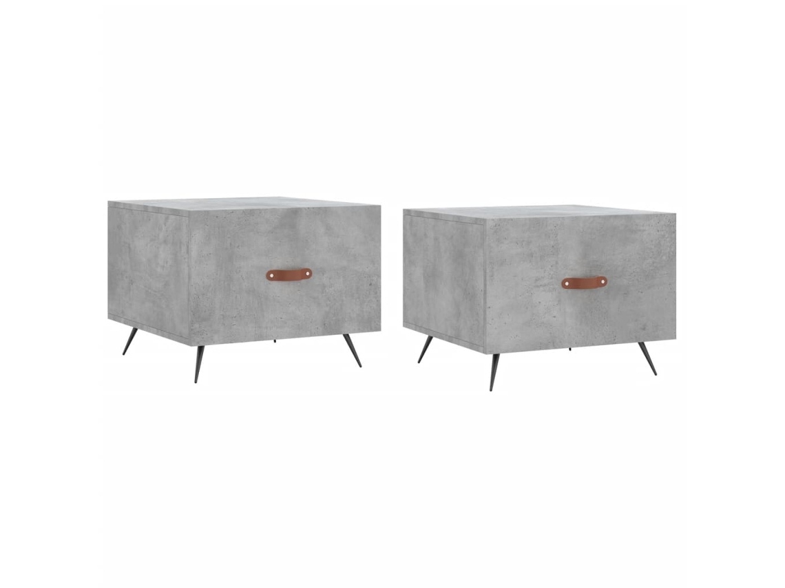 Maison Exclusive - Mesa De Centro 2 Uds Madera Ingeniería Gris Hormigón 50x50x40cm
