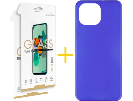Kit Funda + 2 Protectores de Pantalla Apple iPhone 13 Pro Max SKYHE Liso 8 Azul