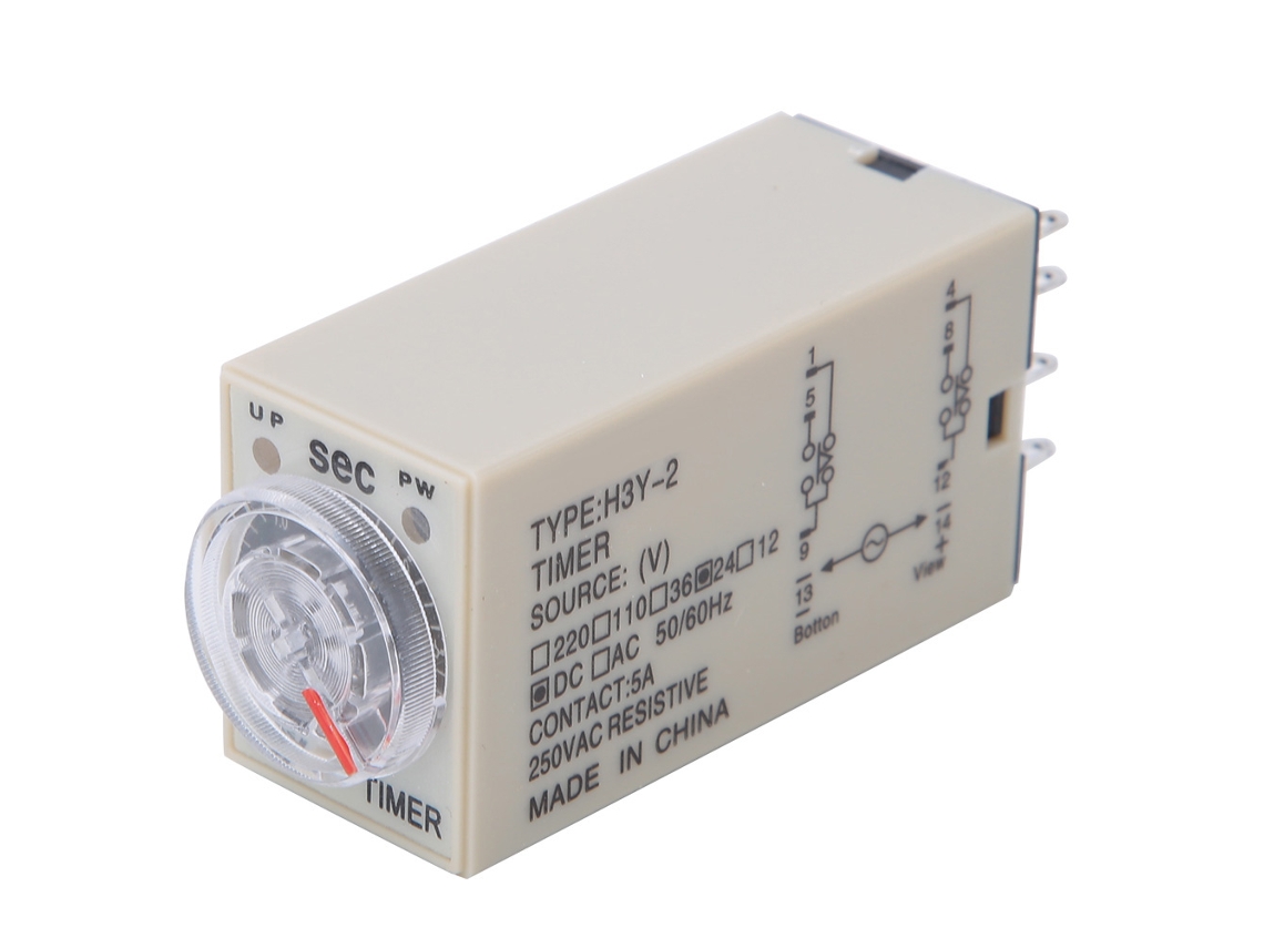 Relé Temporizador H3y-2 8 Pines Ajustable 0-3s 24vdc Para Electrodomésticos Suministros Eléctricos