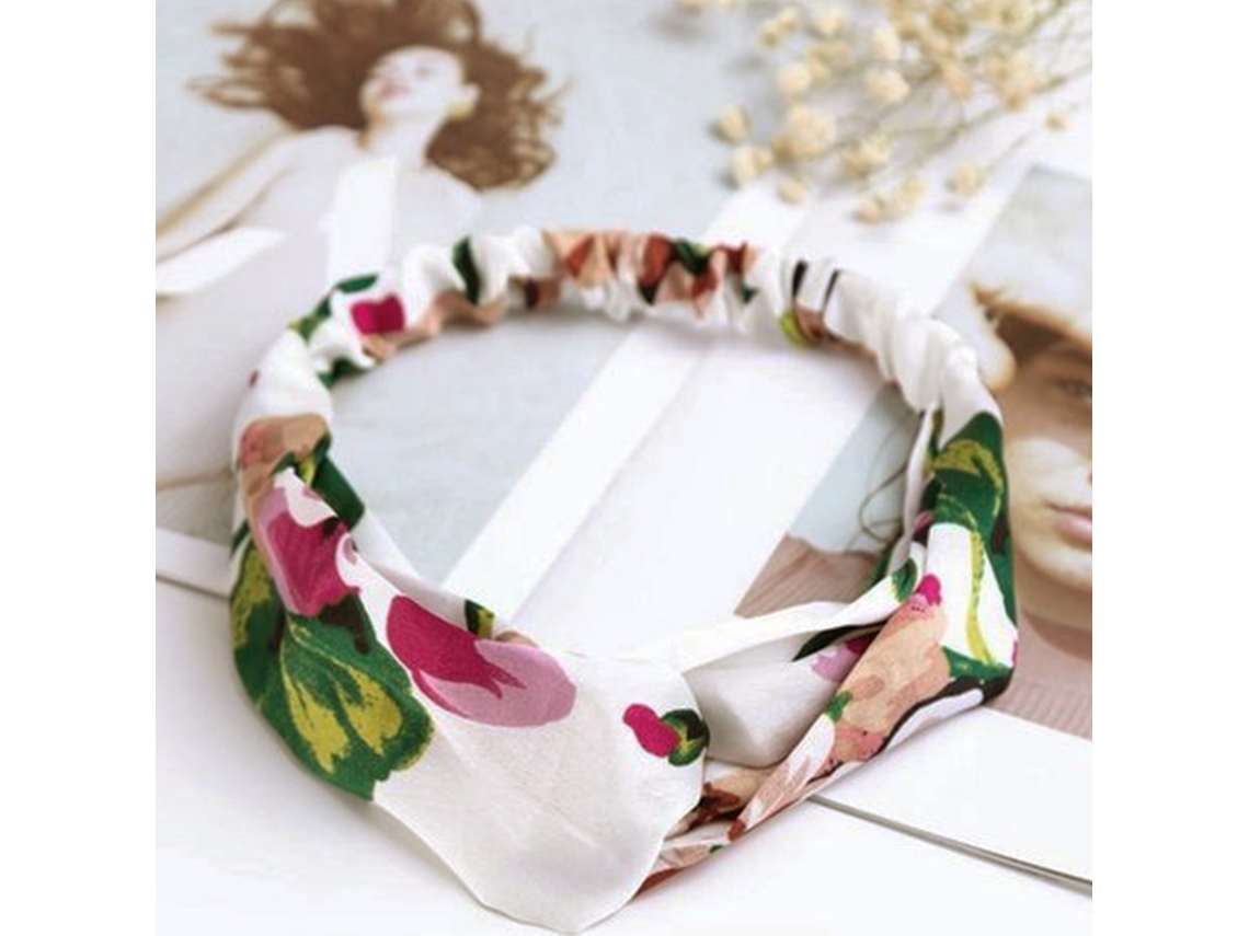 Diadema casual de satén blanco AVIZAR