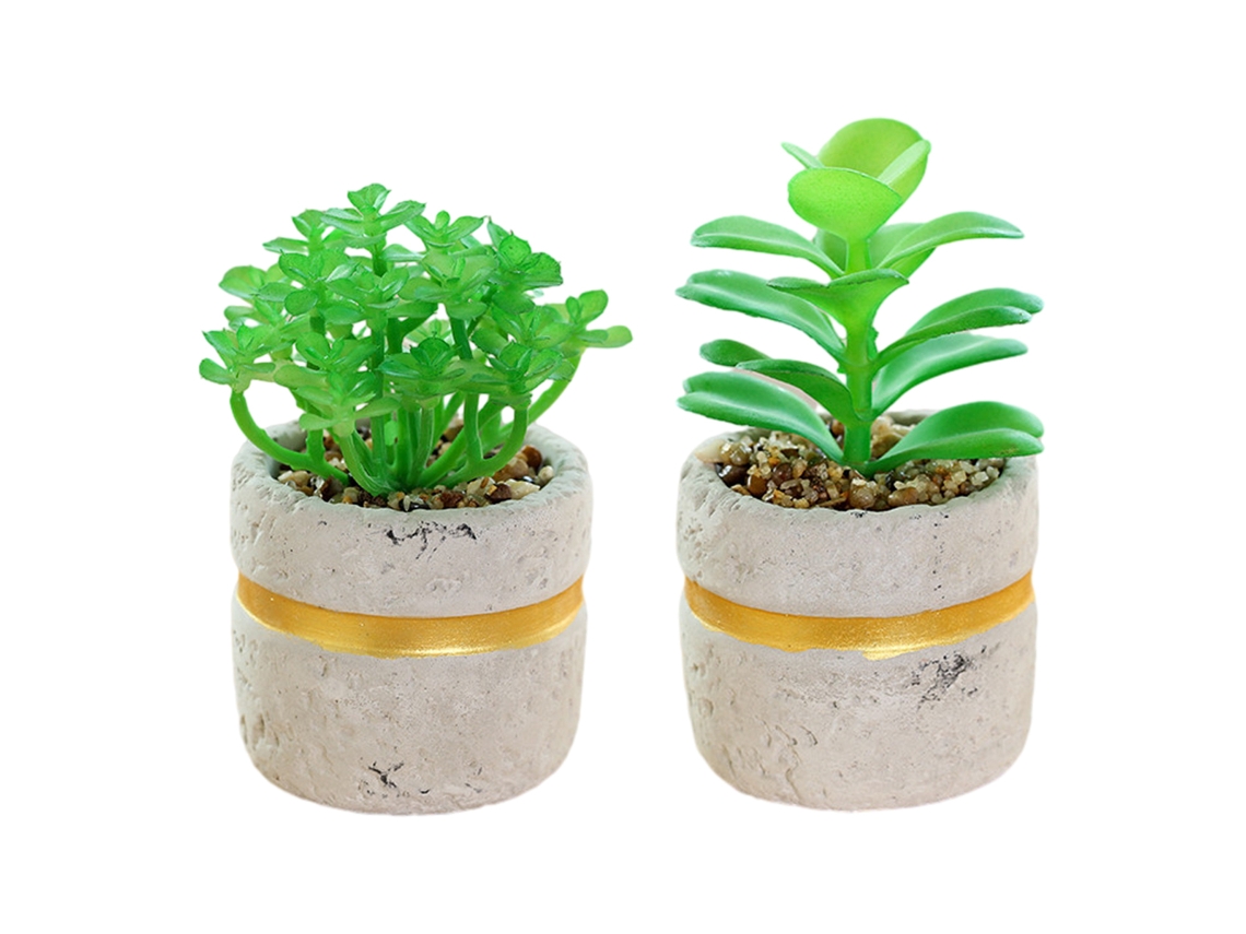 2 uds flores artificiales, bonsái suculento simulado, pequeños adornos creativos en maceta NEVEANCE