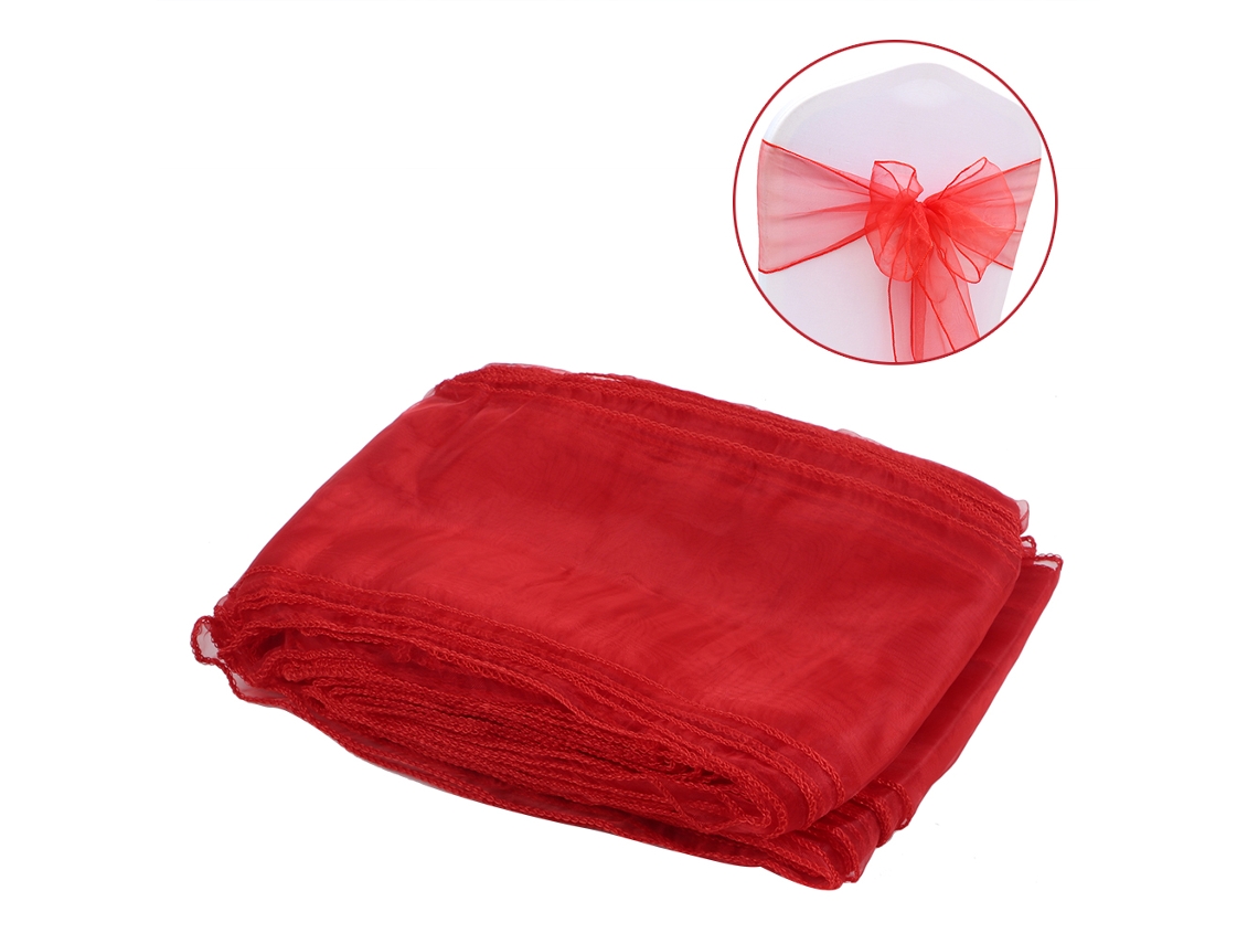25 cintas de organza satinada para decorar sillas en bodas, fiestas y eventos.