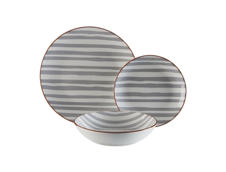 Set de Vajilla VERSA Venecia (Gris - Porcelana - 18 Piezas)