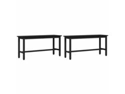 Conjunto de bancos de comedor de 2 piezas | Banco de interior de roble negro de 100 x 32,5 x 48,5 cm