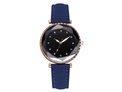 Reloj De Pulsera De Cuarzo Informal Para Mujer Con Correa Delgada De Pu, Estilo Sencillo, Azul.