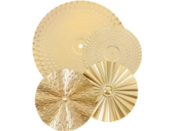 Juego de 4 piezas redondas de decoración de pared en metal dorado con forma de rayo de sol, idea Vayotoy