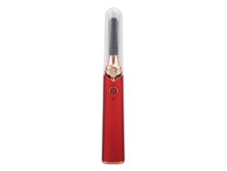 Rizador de pestañas eléctrico portátil, diseño ergonómico, recargable, calefacción eléctrica, rizador de pestañas rojo