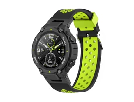 Correa de reloj inteligente para Amazfit T-Rex / T-Rex Pro / Ares Correa de silicona bicolor con 3 filas de orificios (Negro Verde)