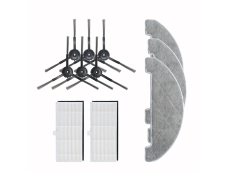 Para piezas de repuesto de aspiradora Proscenic M7Max, 3 paños de fregona, 2 filtros Hepa, 6 cepillos laterales,