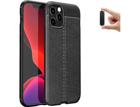 Carcasa + Soporte iPhone 12 Rugged Leather Negro