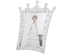 Elegante Práctico Marco Fotos Plástico Blanco Forma Corona Acabado Ideal Decoración Hogar Comedor Fino