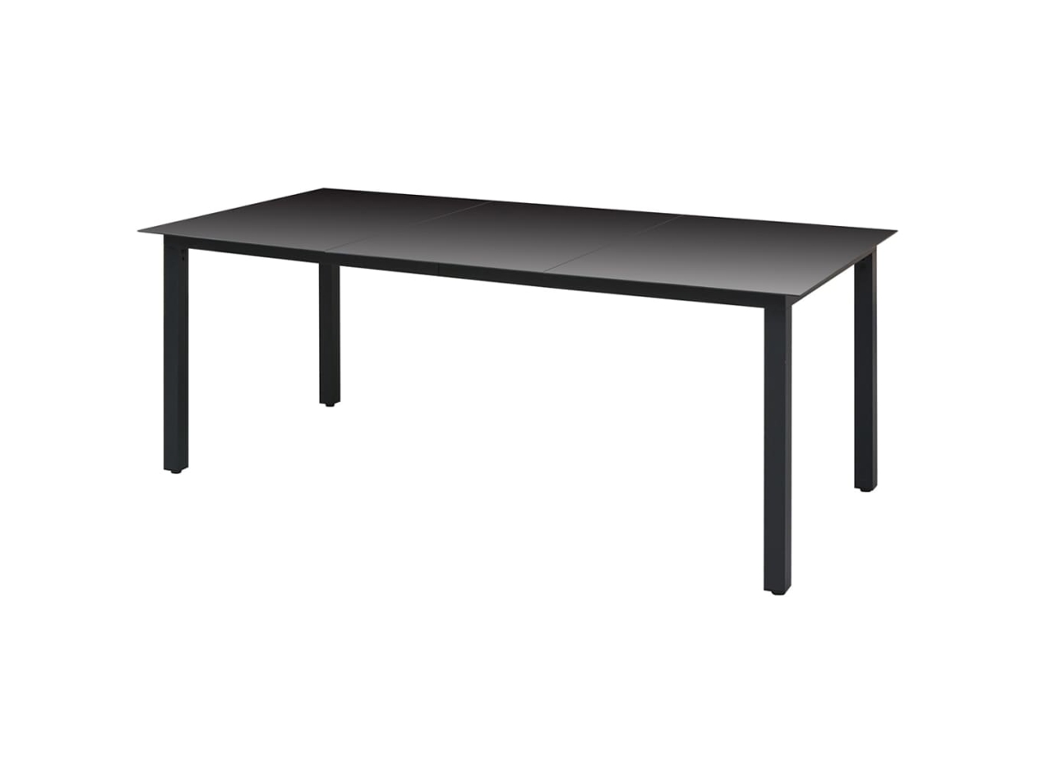 Mesa de jardín LOVELY HOME de aluminio y vidrio en color negro (190 x 90 x 74 cm)