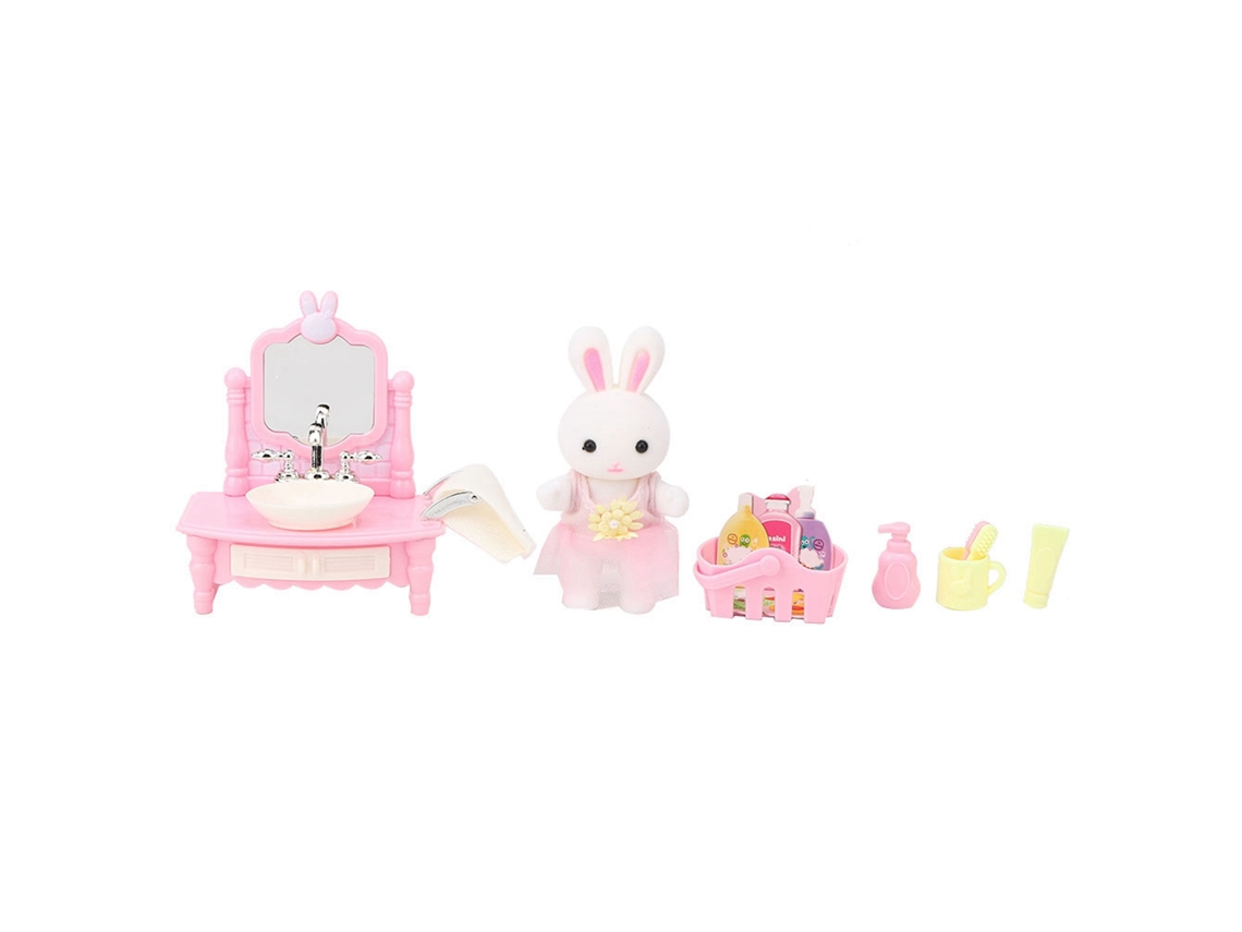 20du26 Juguete de juego de rol para casa de muñecas: Mini lavabo de simulación con accesorios, ABS, 3+