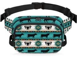Riñonera para mujer con estampado de calavera azteca, 22,8 x 6,3 x 15,5 cm, diseño personalizable, impermeable, de alta calidad.