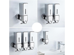Dispensador De Jabón Manual Cuadrado De Pared Para Baño Y Hotel, 500 Ml, Blanco