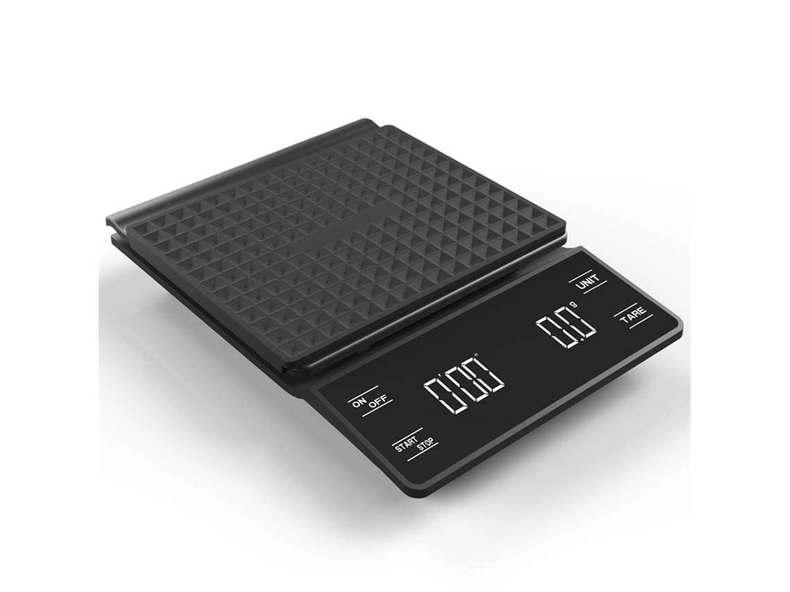 Báscula digital para café MDUG de 3 kg con temporizador y pantalla LED (negra)