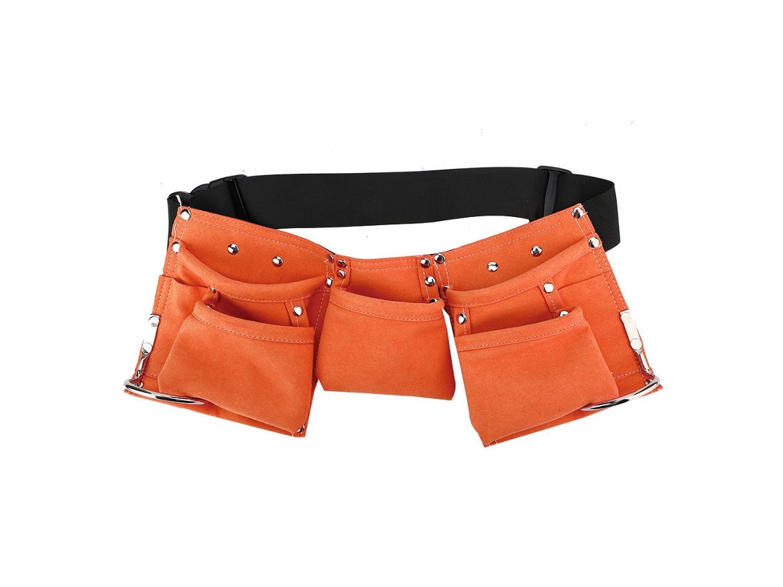 Bolsa multifuncional para guardar herramientas con cinturón ajustable para niños, color amarillo oscuro.