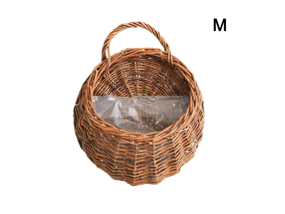 Cesta de flores de ratán para arreglo floral de pared