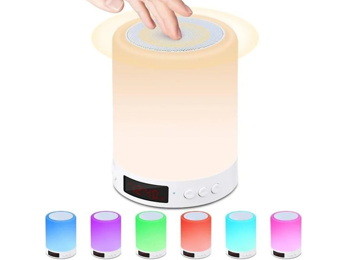Lámpara Bluetooth Despertador Yizhood Táctil Rgb Regulable Blanca