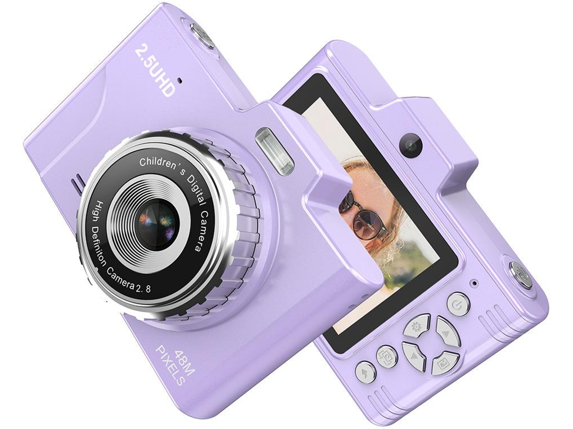 Cámara digital portátil 1080P 48Mp lente dual zoom óptico 8x, pantalla TFT de 2,8 pulgadas, 32 GB, adecuada para adolescentes (púrpura) CHRONUS
