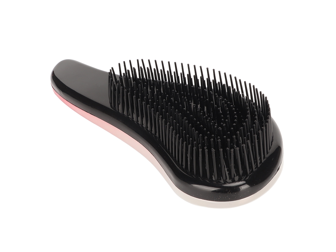 Peine Desenredante Para Cabello Rizado Y Liso Con Diseño De Dientes Altos Y Bajos Degradados En Rosa Y Blanco.