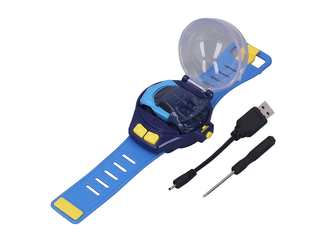 Mini Coche De Juguete Con Control Remoto, Reloj De 2,4 Ghz, Carga Usb, Carreras Para Niños Y Niñas, Azul.