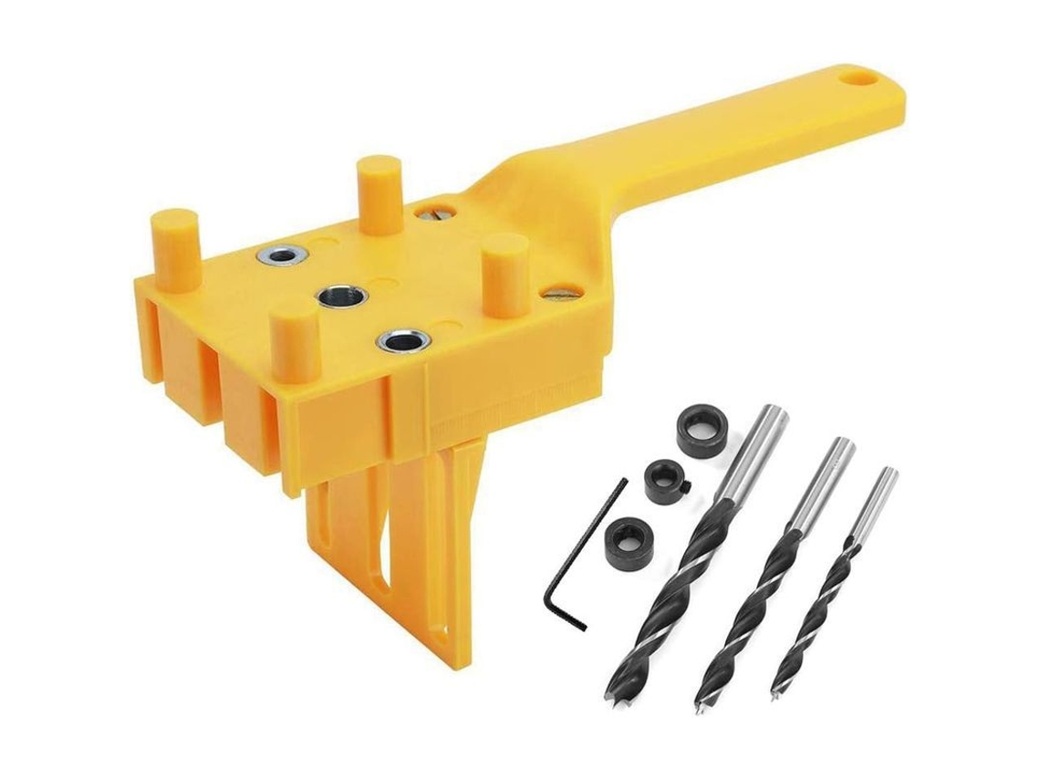 Kit De Taladro Para Madera Con Guía Ajustable 6/8/10mm Herramienta Portátil De Carpintería