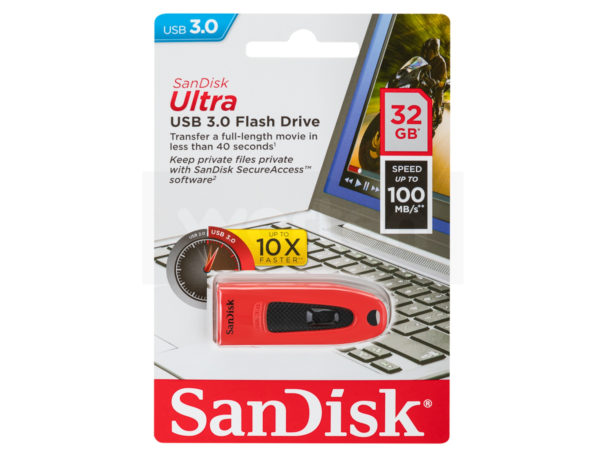 Pendrive SANDISK ultra 3.0 32gb rojo