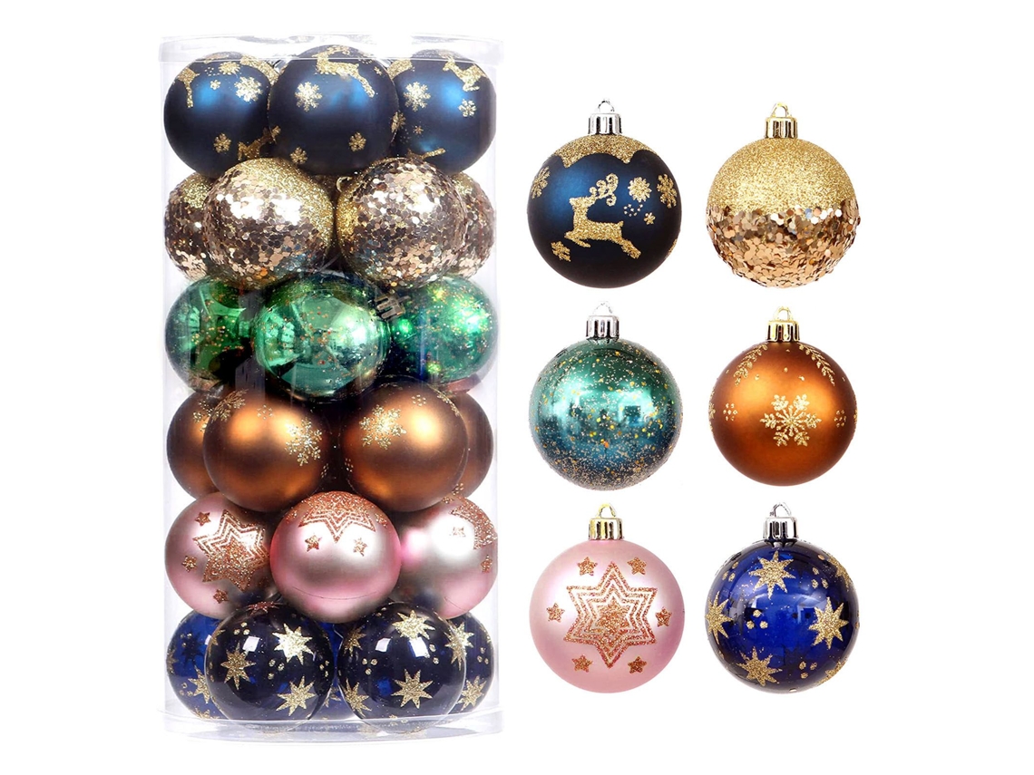 30 Bolas Navideñas Irrompibles De Plástico De 6 Cm Para Decorar El Árbol De Navidad Y Fiestas.