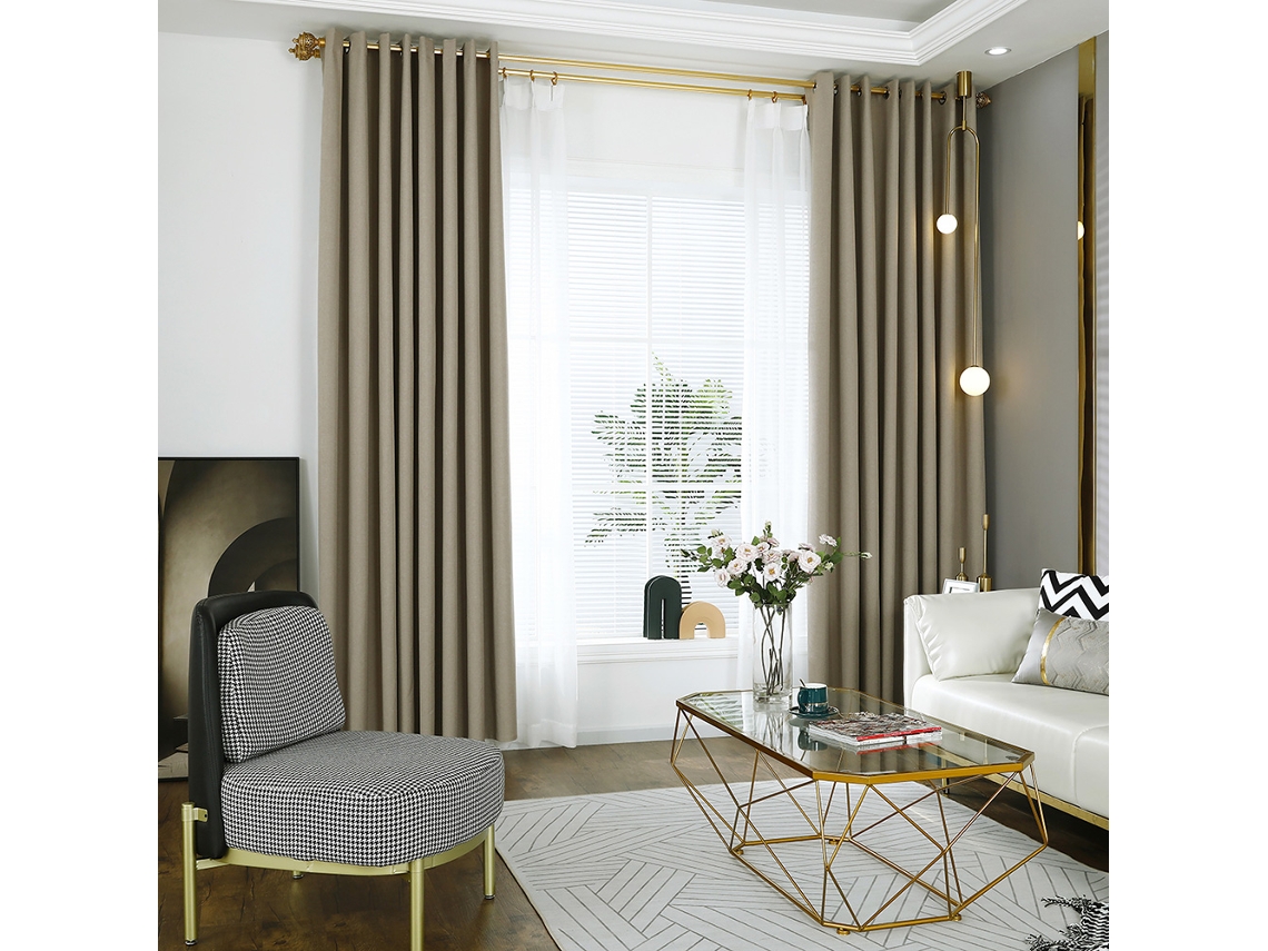 Cortinas opacas térmicas grises para dormitorio, juego de 2 paneles (135 x 274 cm)
