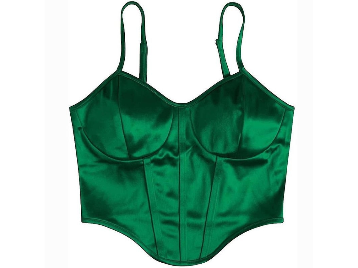 2026-top Crop De Seda Para Mujer Con Diseño De Envolvente Del Pecho Y Tirantes Sexy